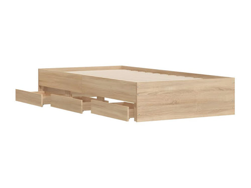 Cadre de lit avec tiroirs sans matelas chêne Homelumiere 90x200 cm