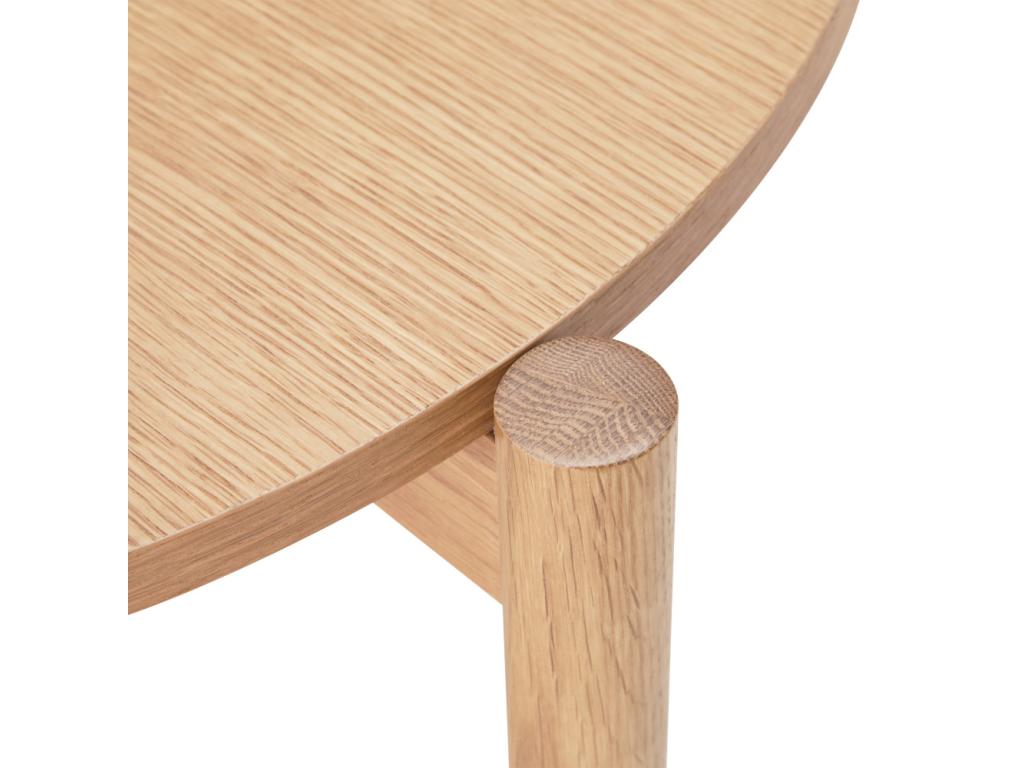 Homelumiere - Lot de 2 tables basses rondes en bois - Bois clair