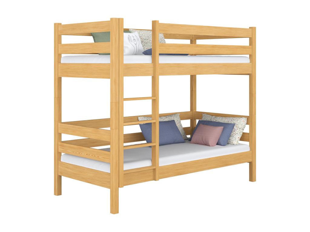 Lit superposé en bois N01 Pin Naturel 90x200