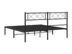 Cadre de lit métal avec tête de lit noir 120x200