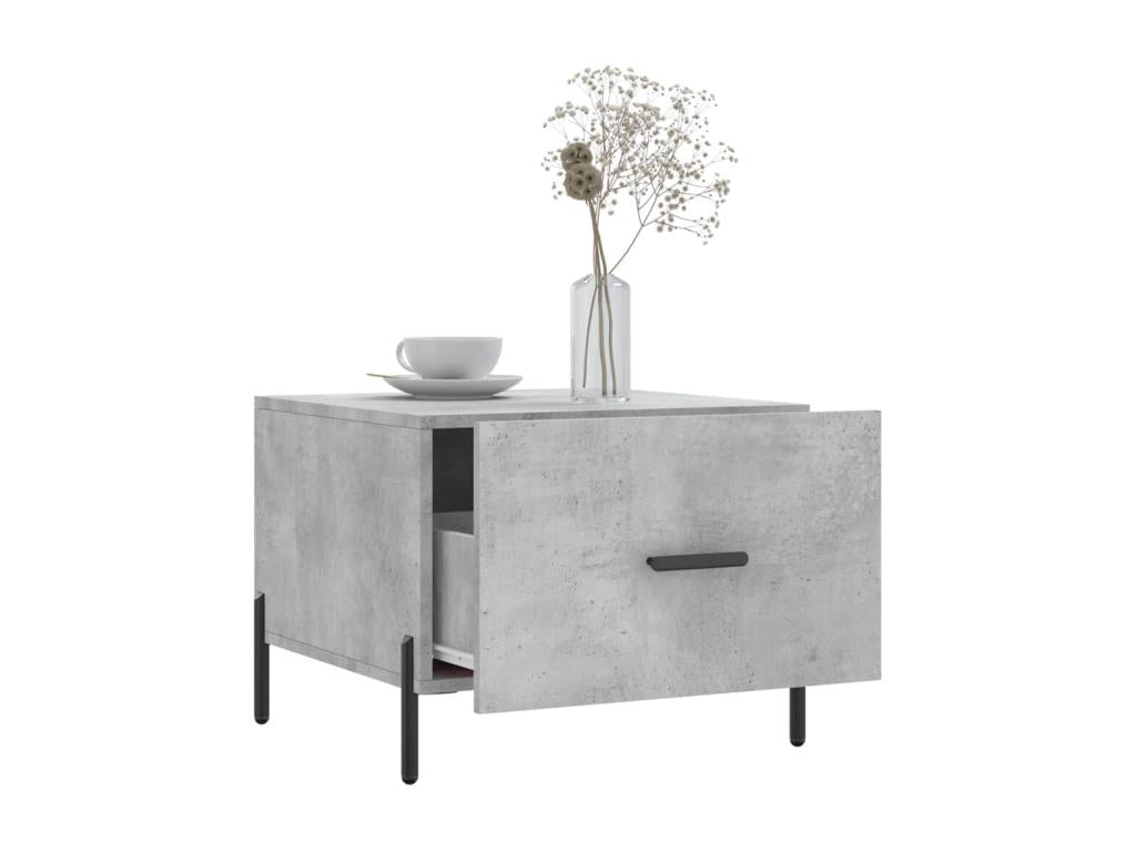 Tables basses 2 pièces gris béton 50x50x40 cm bois d'ingénierie