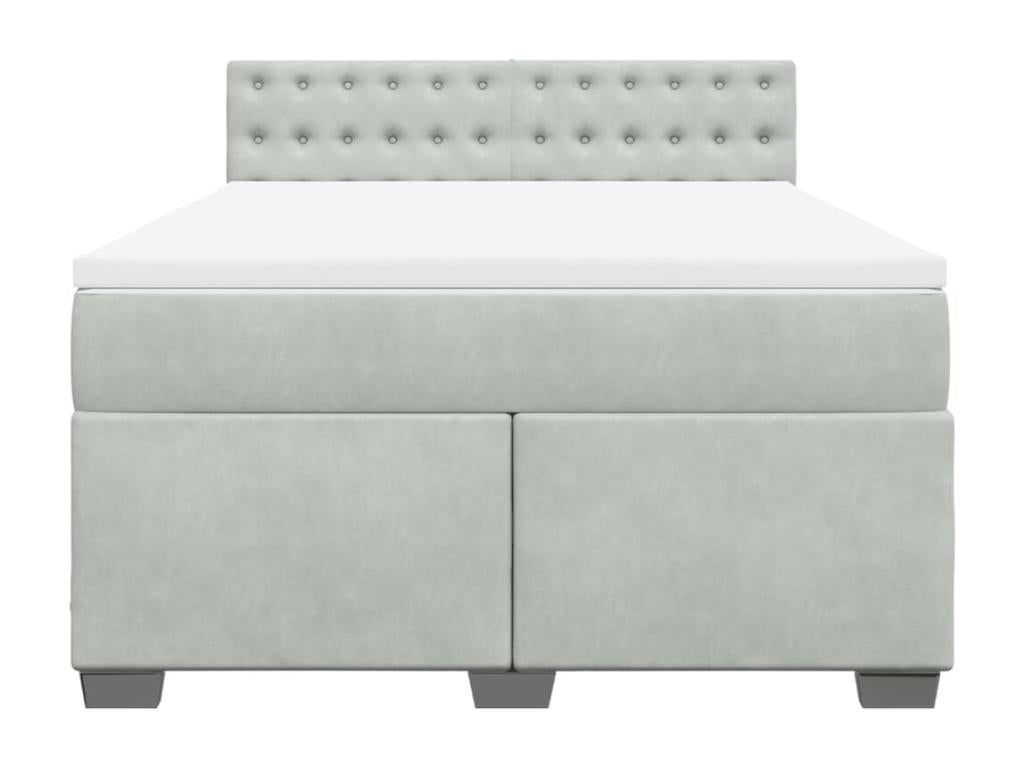 Sommier à Homelumiere de lit et matelas Gris clair 160x200cm Velours