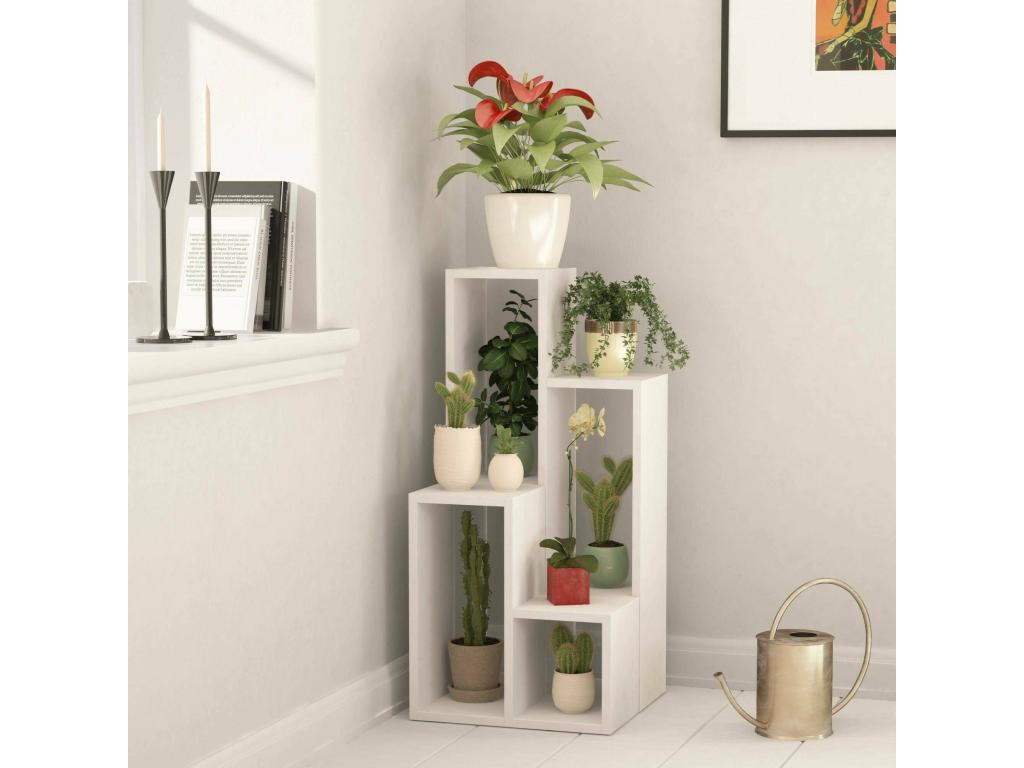 Bibliothèque Homelumiere Etagère de bureau Porte-livre mobile Librairie 84x20h89 cm Blanc