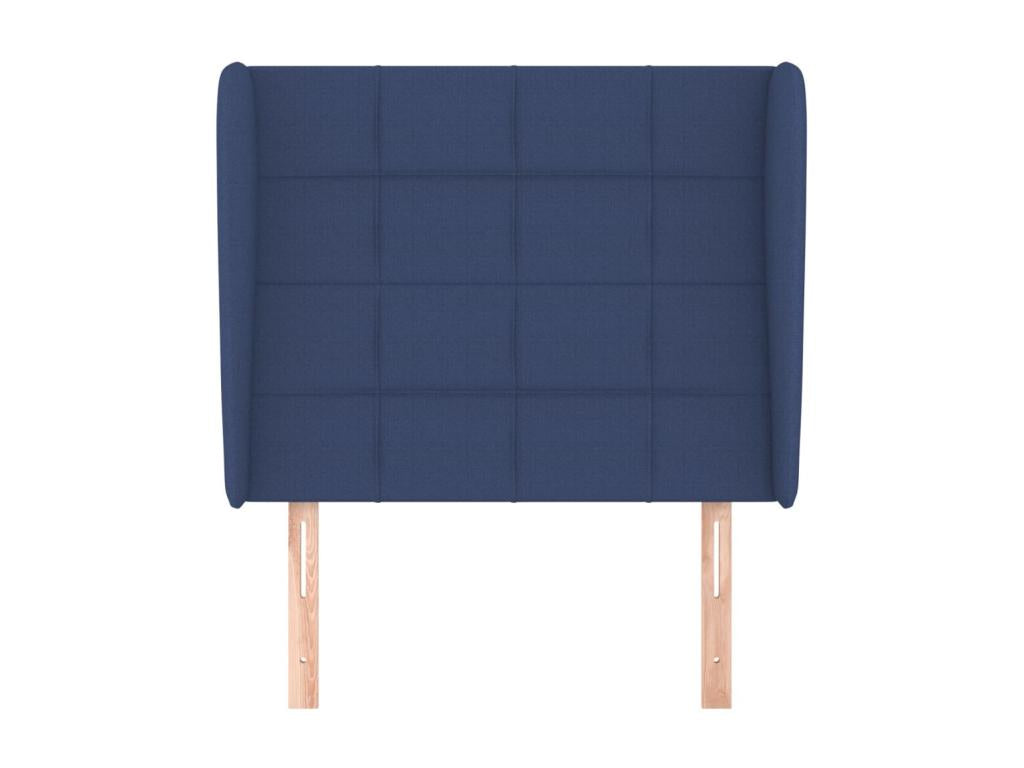 Tête de lit avec oreilles Bleu 103x23x118/128 cm Tissu
