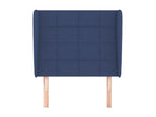 Tête de lit avec oreilles Bleu 103x23x118/128 cm Tissu