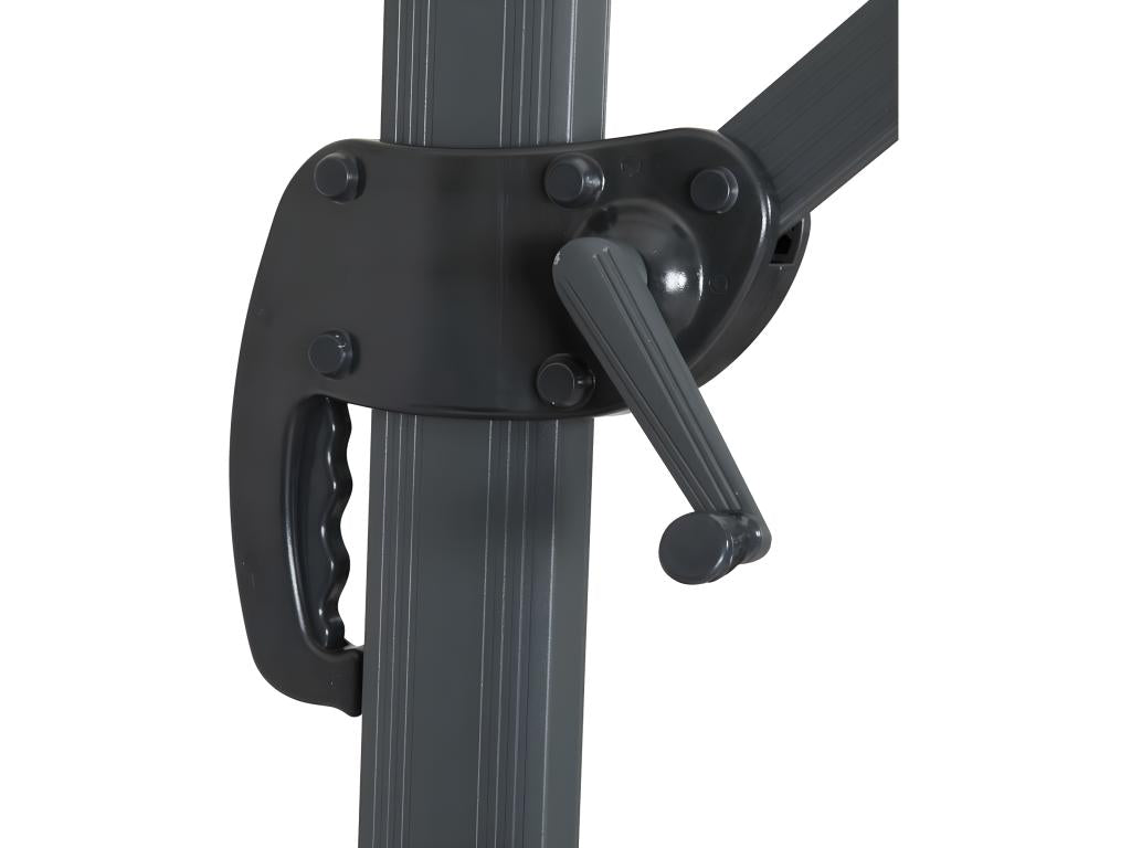 Parasol de jardin déporté Alu Sun 3 - Carré - 3x3 m - Ecru - Dalles incluses