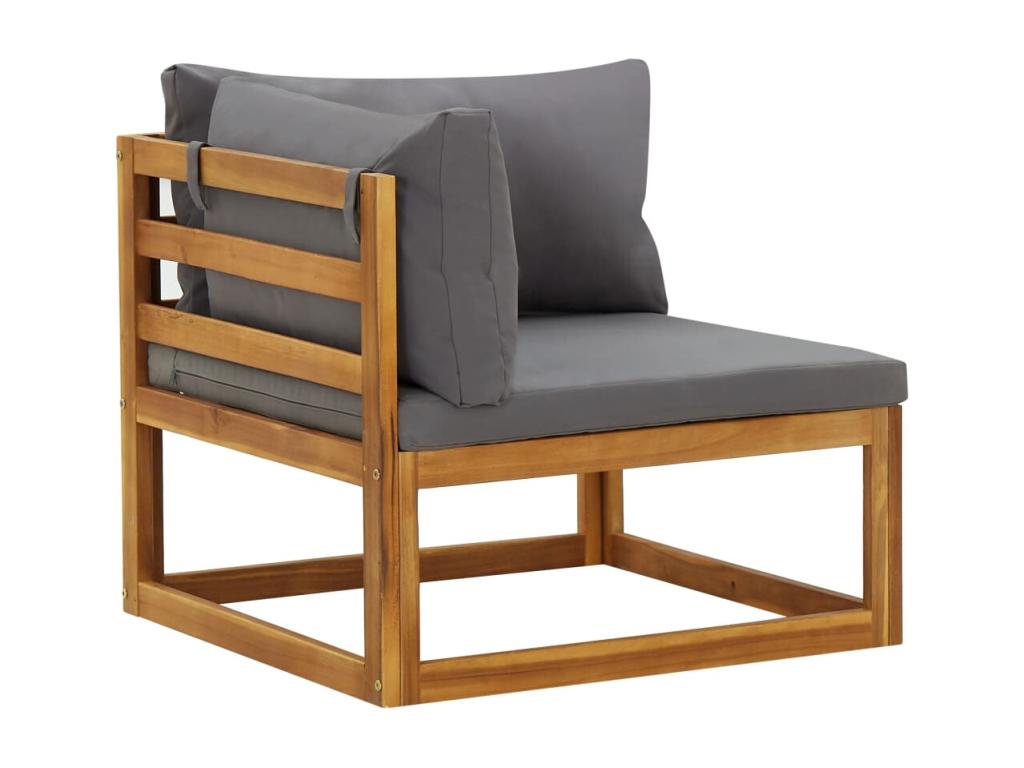 Canapés d'angle sectionnels 2 pcs avec coussins Gris foncé