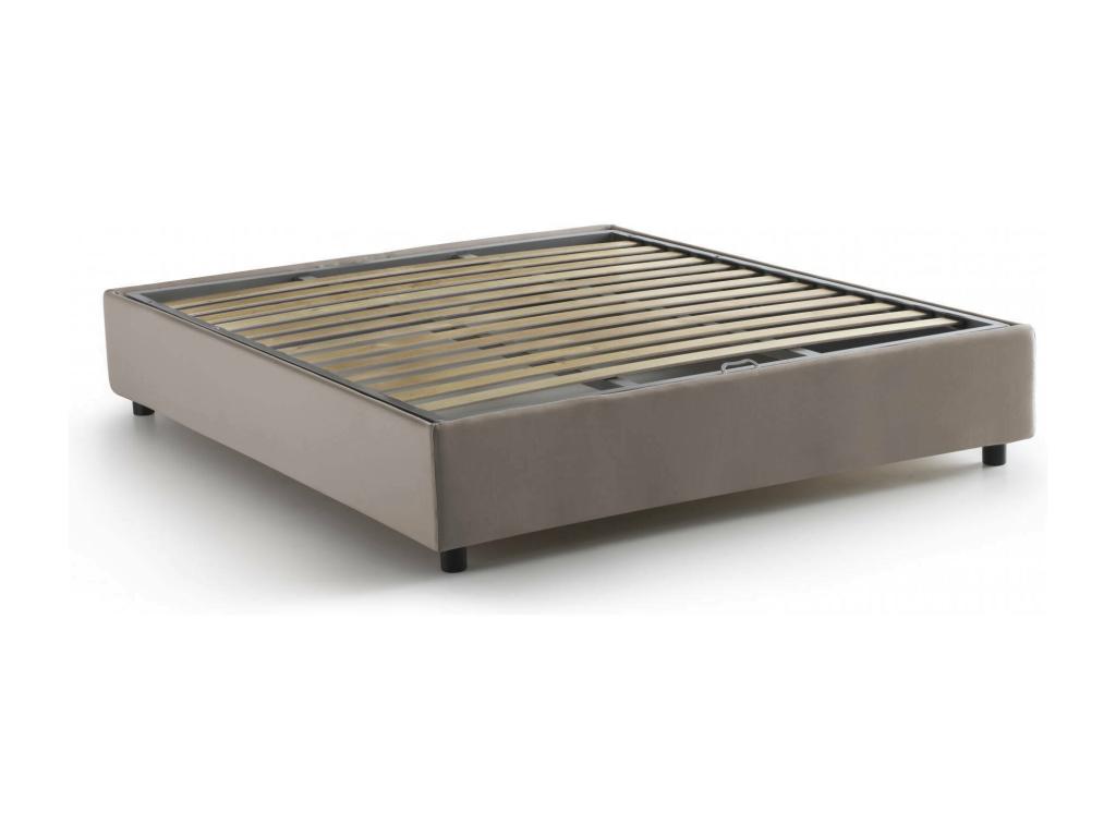 Lit double Homelumiere Lit coffre avec revêtement en tissu Made in Italy Ouverture frontale adaptée pour matelas 160x200 cm Homelumiere