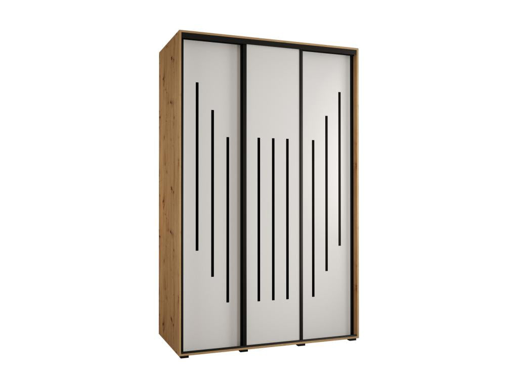 ARMOIRE Homelumiere 8 À PORTES COULISSANTES 235.2/150/45 3 portes Homelumiere/Blanc/Noir