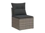Salon de jardin 4 pcs avec coussins gris résine tressée 13569CJGU