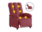 Fauteuil massant inclinable électrique Rouge bordeaux Tissu