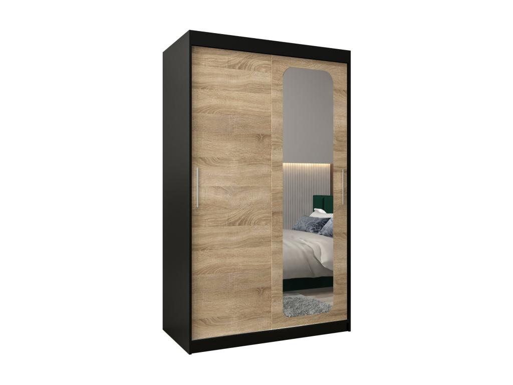 ARMOIRE Homelumiere T2 À PORTES COULISSANTES 200/120/62 2 Portes Noir/Homelumiere