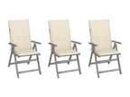 Chaises inclinables de jardin 3 pièces avec coussins Bois d'Homelumiere