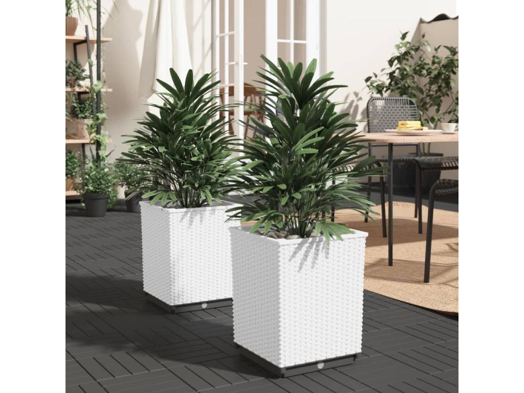 Jardinières 2 pcs blanc 30x30x37 polypropylène 86312EKDP