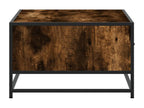 Table basse chêne fumé 90x57x35 cm bois d'ingénierie et métal