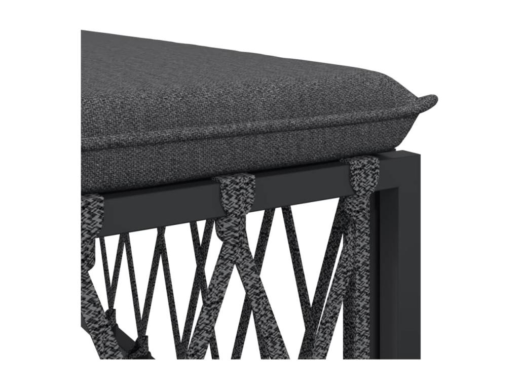 Salon de jardin avec coussins 6 pcs acier anthracite