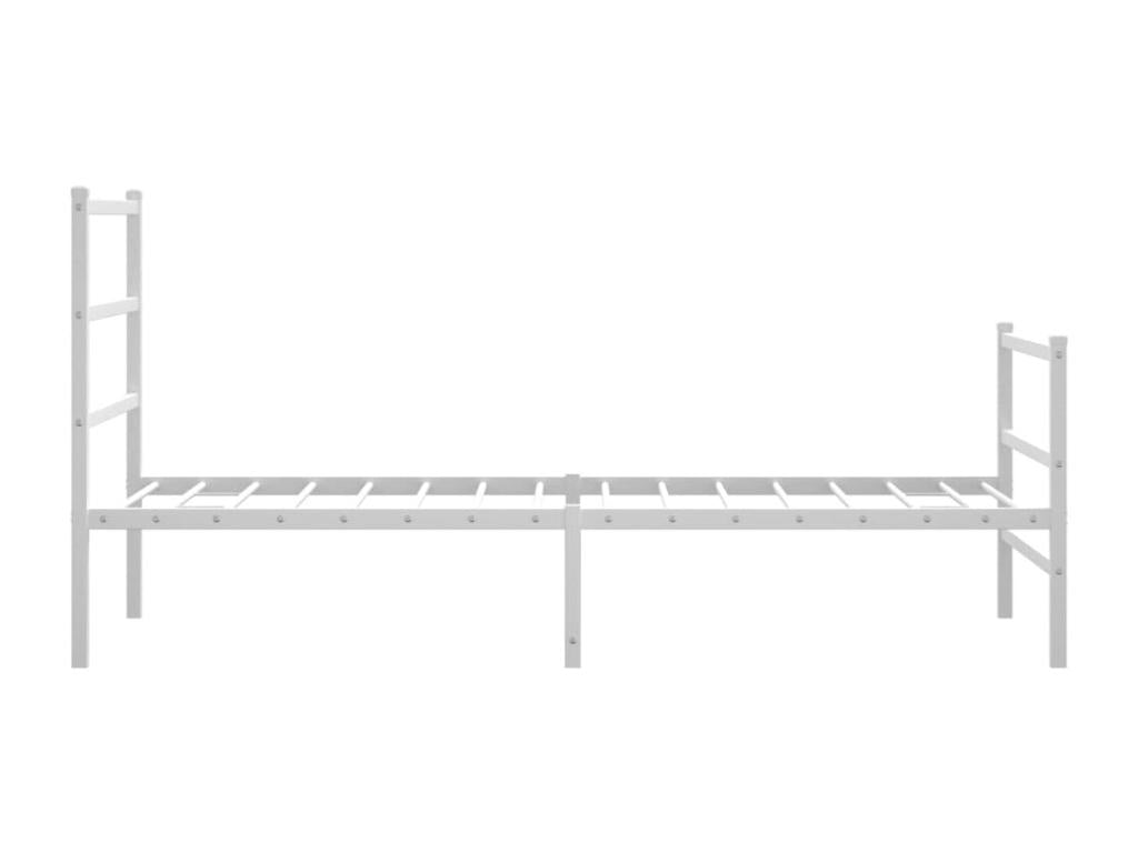 Cadre de lit métal avec tête de lit/pied de lit blanc 90x200 cm
