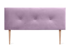Homelumiere Tête de Lit Velours Lisse avec Boutons 135x115 avec Pieds de Lit 120/135/140 - Rose