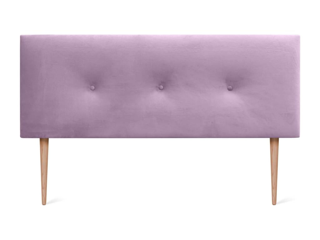 Homelumiere Tête de Lit Velours Lisse avec Boutons 135x115 avec Pieds de Lit 120/135/140 - Rose