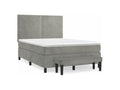 Sommier à Delimoa de lit et matelas Gris clair 140x200 Velours 33100PWFQ