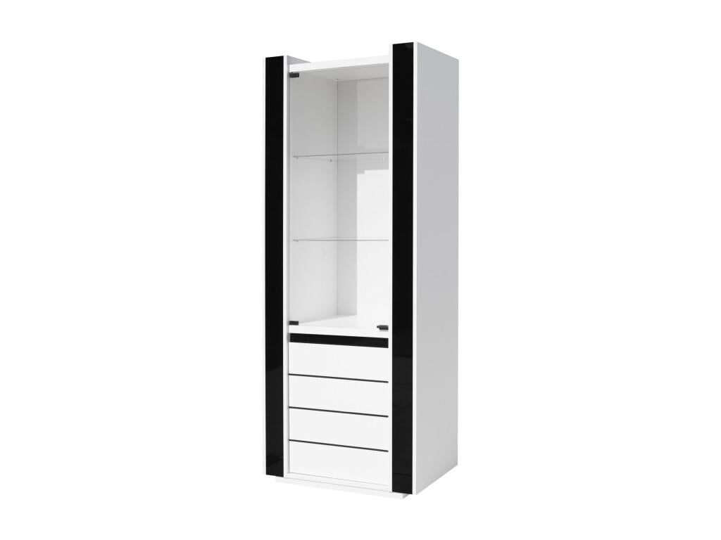 Vitrine petit modèle Homelumiere blanche et noire avec LED – 72x185x45 cm
