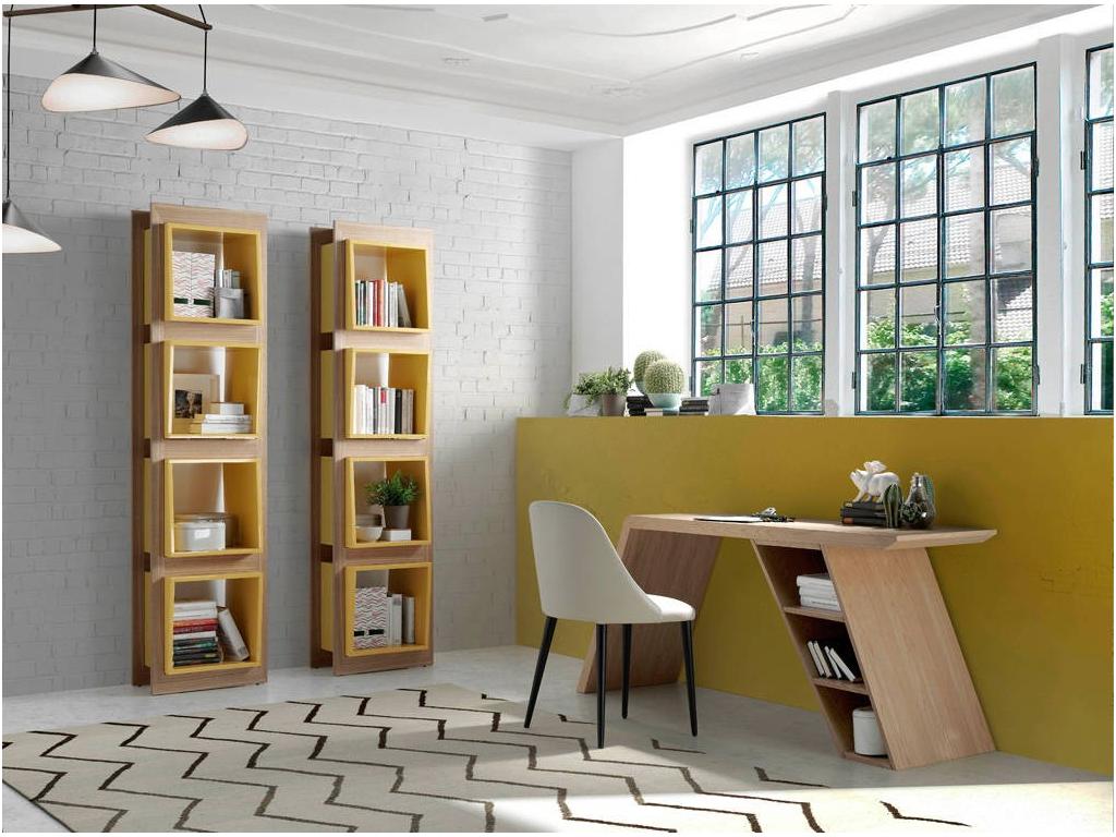 Etagère bois plaqué chêne et intérieur laqué Sandry-Couleur Homelumiere