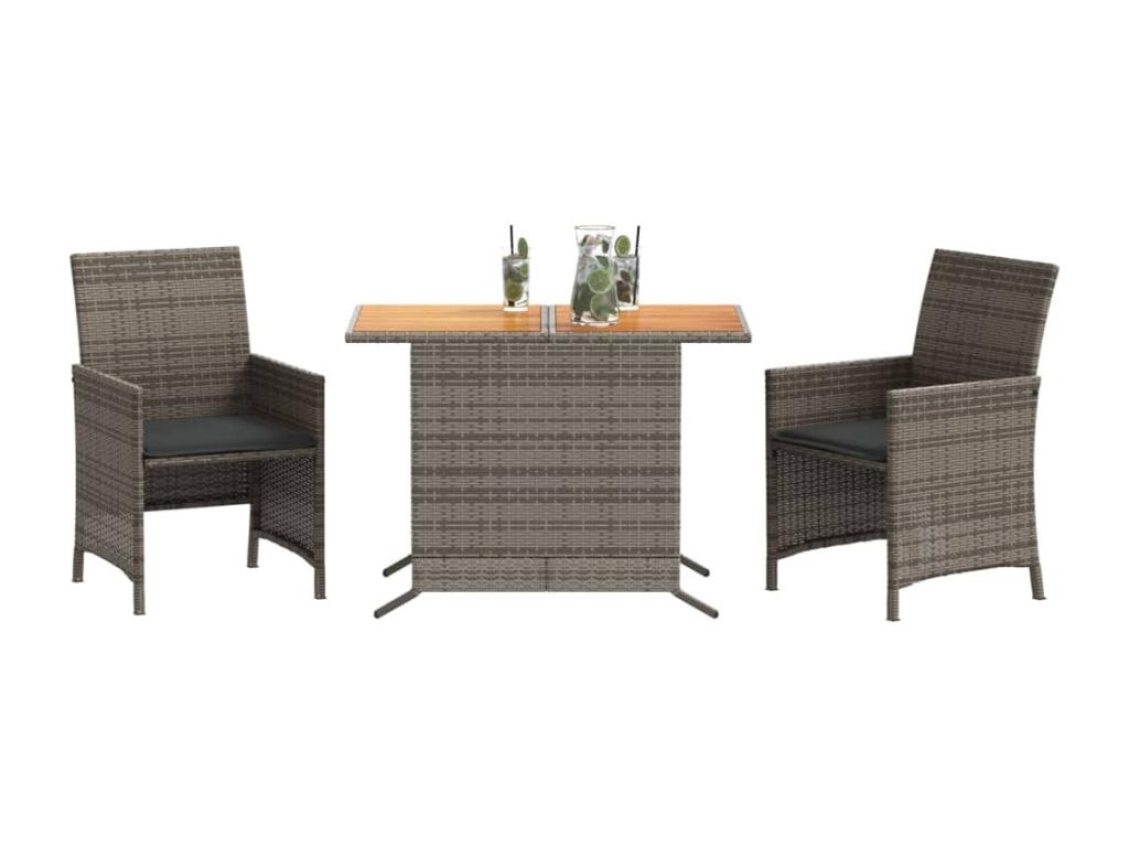 Ensemble de Homelumiere 3 pièces avec coussins résine gris tressée