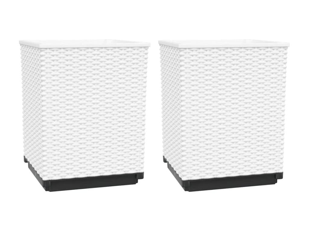 Jardinières 2 pcs blanc 30x30x37 polypropylène 86312EKDP