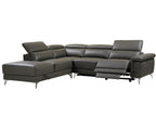 Canapé d'angle gauche Homelumiere électrique en cuir gris anthracite Homelumiere