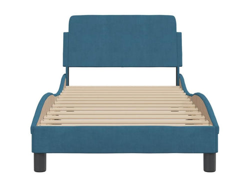 Cadre de lit et tête de lit sans matelas bleu 80x200 cm velours 45731ZSJT
