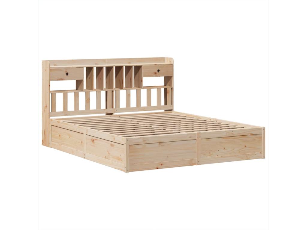 Cadre de lit sans matelas 180x200 cm bois massif de pin