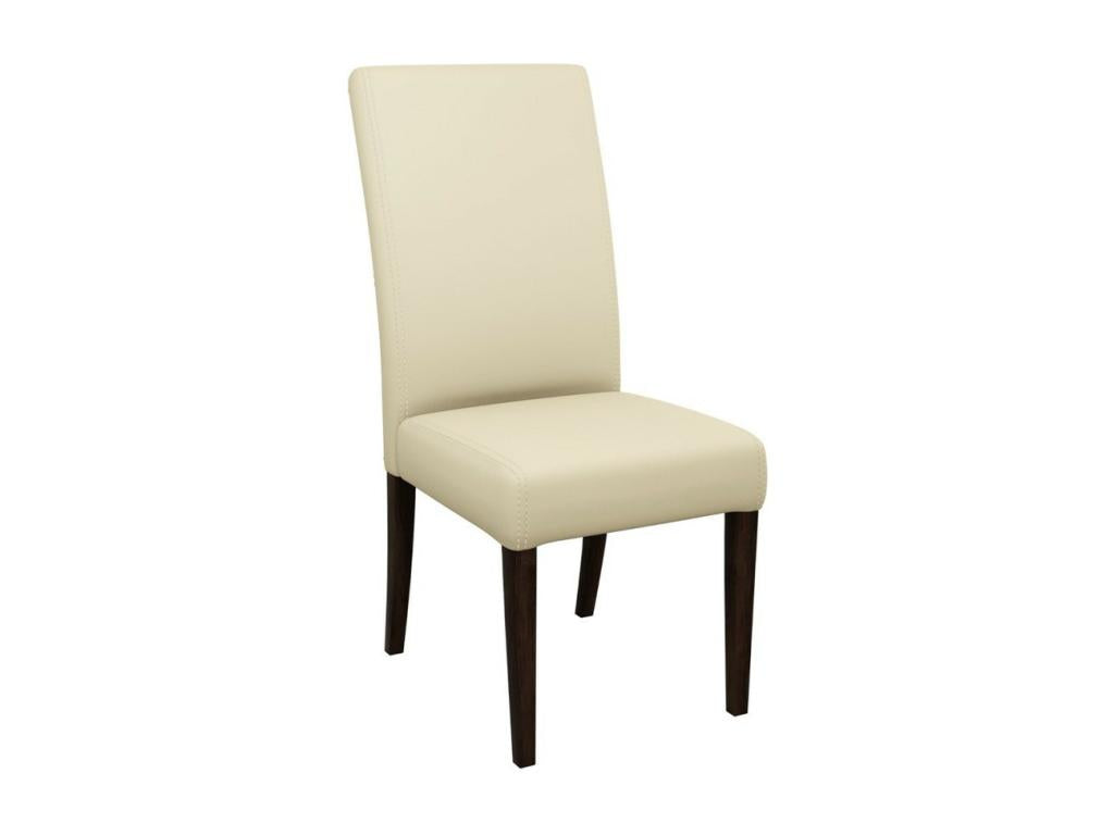 Chaise Homelumiere 184 Crème - Noix 105x45x42cm Faux cuir En bois Bois