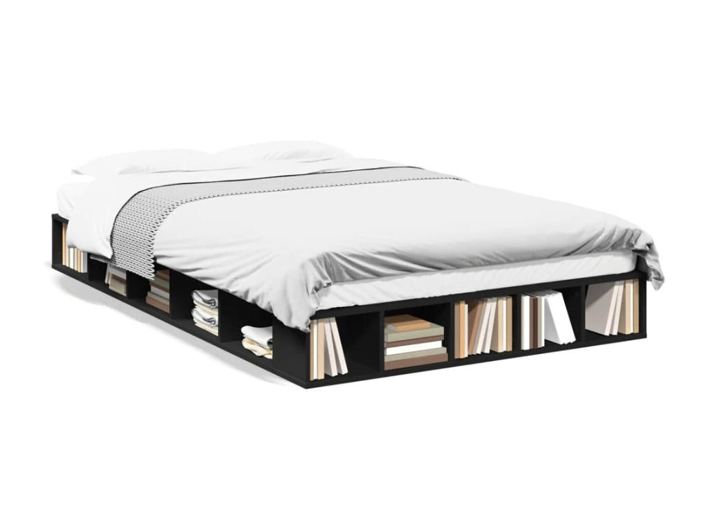 Cadre de lit sans matelas noir 120x200 cm