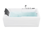 Baignoire d'angle à jacuzzi avec LED Delimoa Côté droite 169 cm 81 cm Blanc 58778FEHA