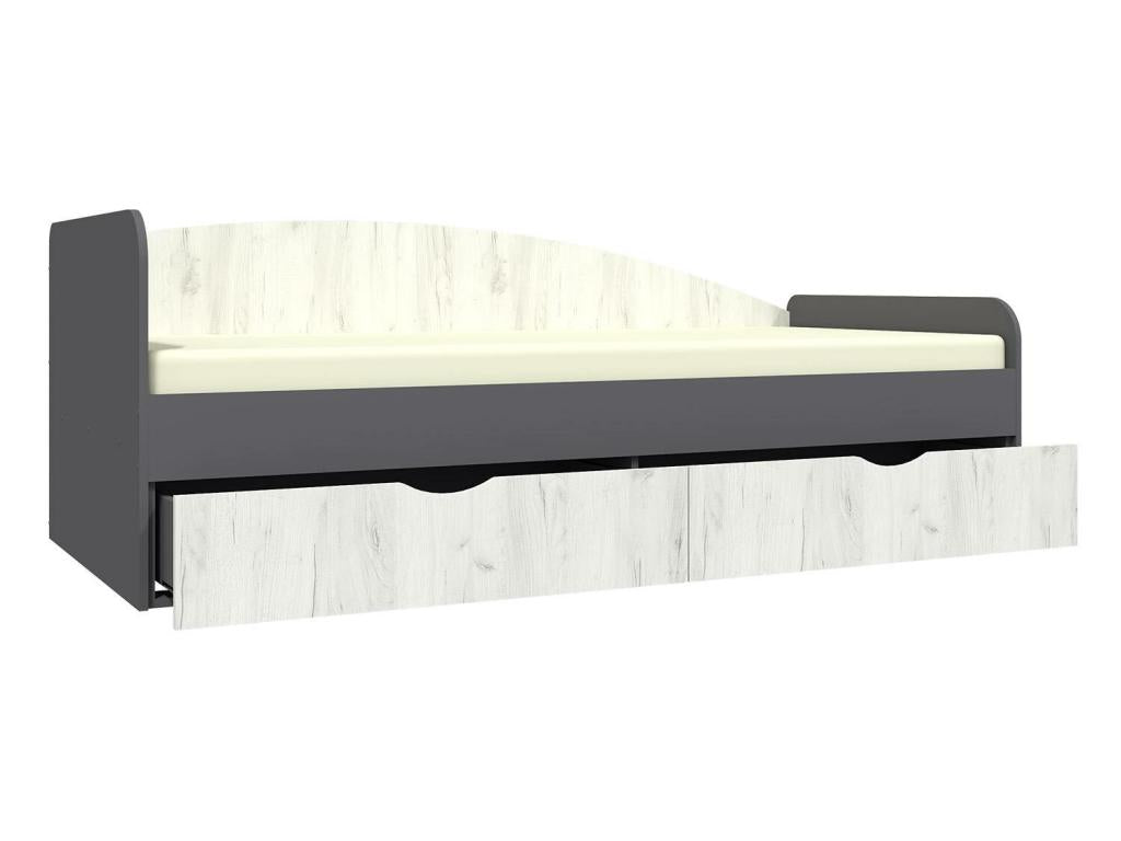 Lit Enfant 2 Tiroirs Design Homelumiere 90x200cm Gris