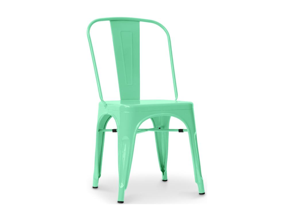 Chaise en acier de salle à manger - Design industriel - Nouvelle édition - Homelumiere Menthe