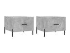 Tables basses 2 pièces gris béton 50x50x40 cm bois d'ingénierie
