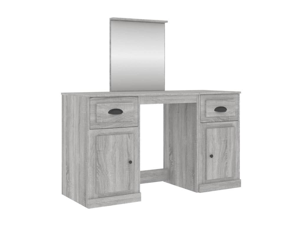 Coiffeuse design avec miroir gris 130x50x132.5 cm 02 0006316