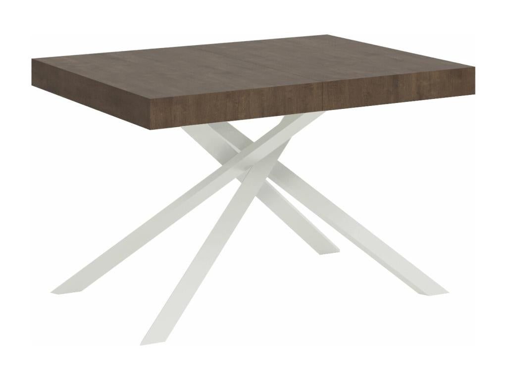Table extensible 90x130/390 cm Karida noyer pieds blanc 92275WHDE