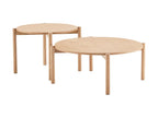 Homelumiere - Lot de 2 tables basses rondes en bois - Bois clair