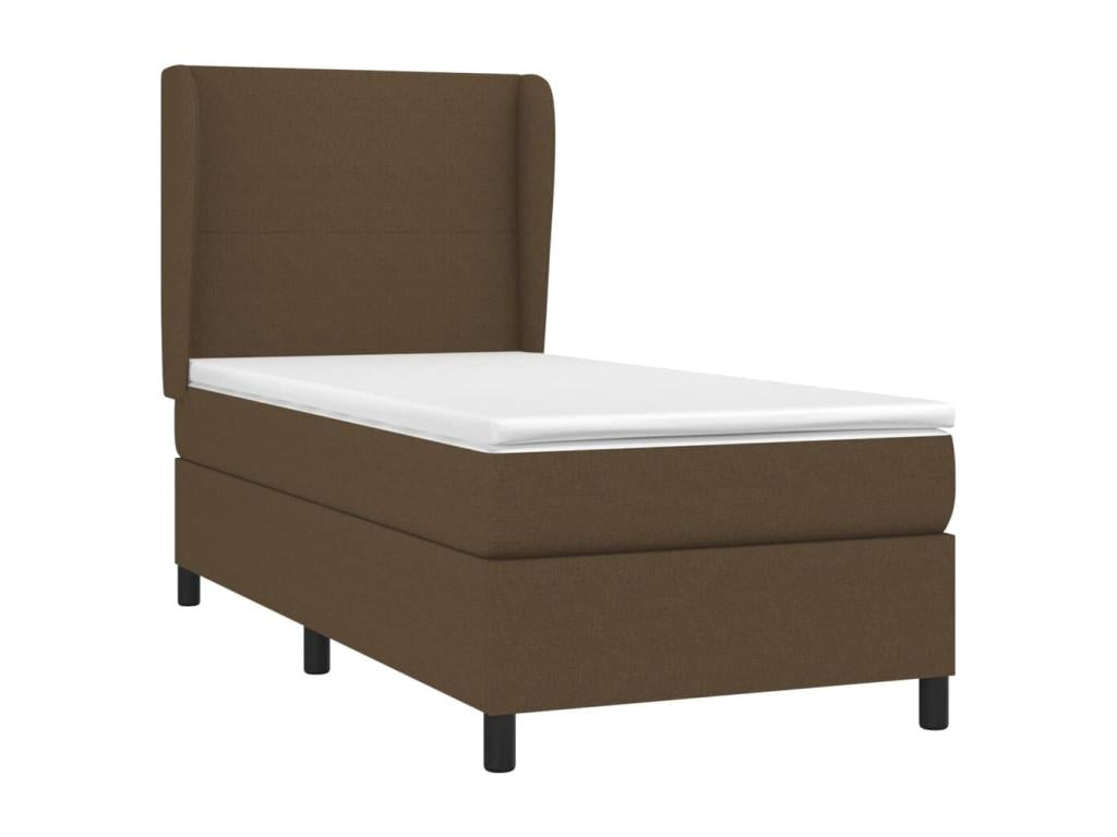 Lit à sommier tapissier avec matelas Marron foncé 90x190 cm