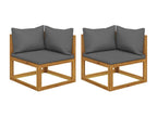 Canapés d'angle sectionnels 2 pcs avec coussins Gris foncé