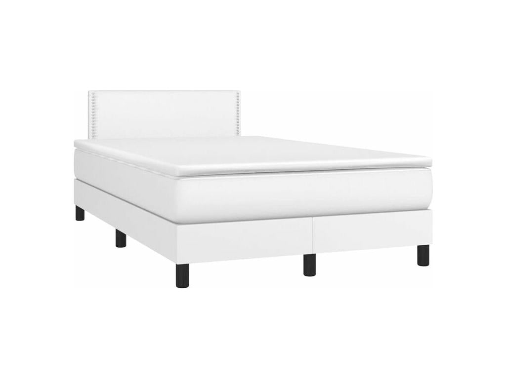 Sommier à Homelumiere de lit avec matelas Blanc 120x200 Similicuir