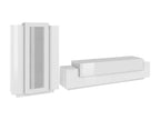 Système mural Homelumiere ensemble de salon meuble TV meuble de salon polyvalent Made in Italy 280x45h120 cm blanc