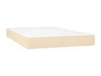 Sommier tapissier avec matelas et LED Crème 120x200 cm Tissu