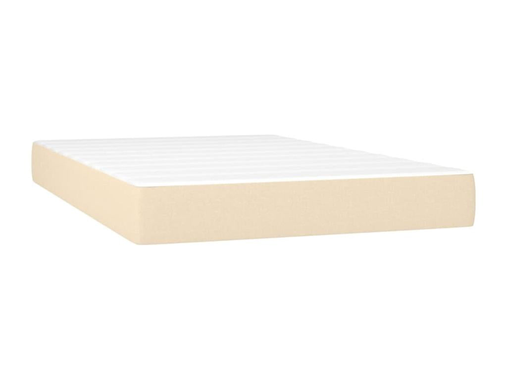 Sommier tapissier avec matelas et LED Crème 120x200 cm Tissu