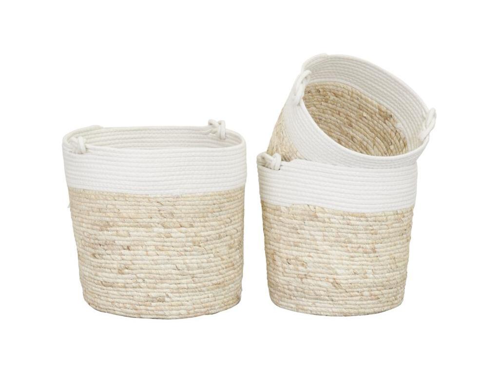 Corbeilles en maïs et coton lot de 3