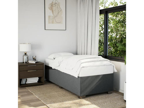 Cadre de lit sans matelas gris foncé 90x190 cm tissu