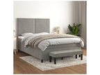 Sommier à Delimoa de lit et matelas Gris clair 140x200 Velours 33100PWFQ