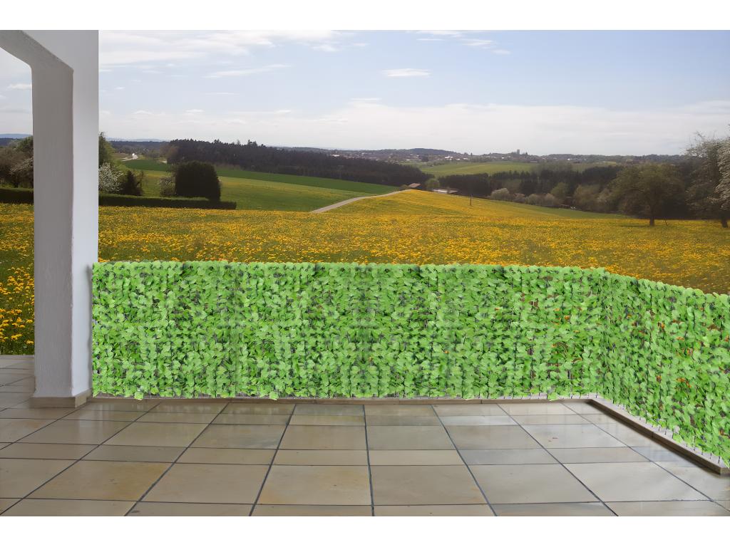 Haie artificielle/Homelumiere vue pour balcon feuilles 300x150cm